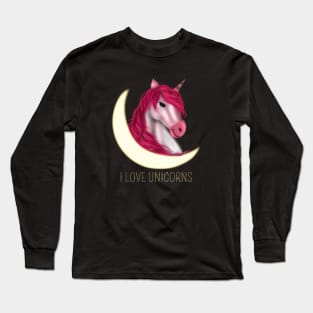 Pink unicorn birthday girl Long Sleeve T-Shirt